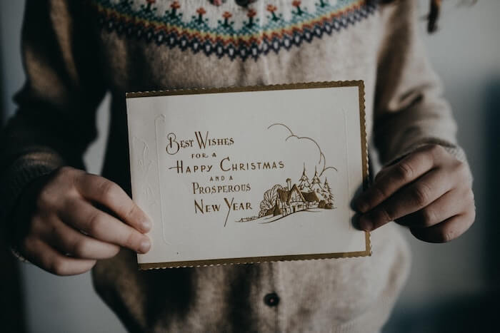 クリスマスと新年の挨拶カード